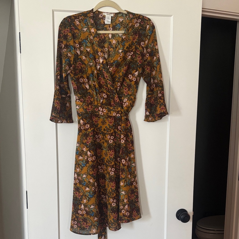 Floral Faux-Wrap Dress